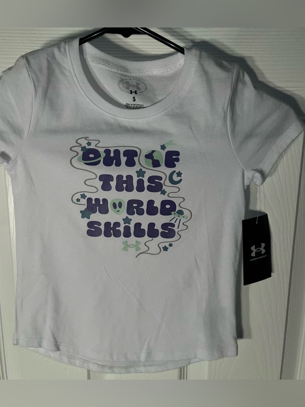 $16 Out of this World Skills Under Armour Girls T Shirt Size 5